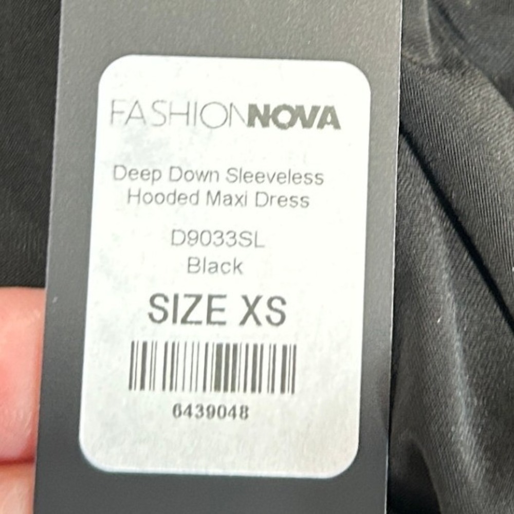Fashion Nova Deep Down Sleeveless Hooded Maxi Dress Black D9033SL XS NWT - Picture 7 of 15